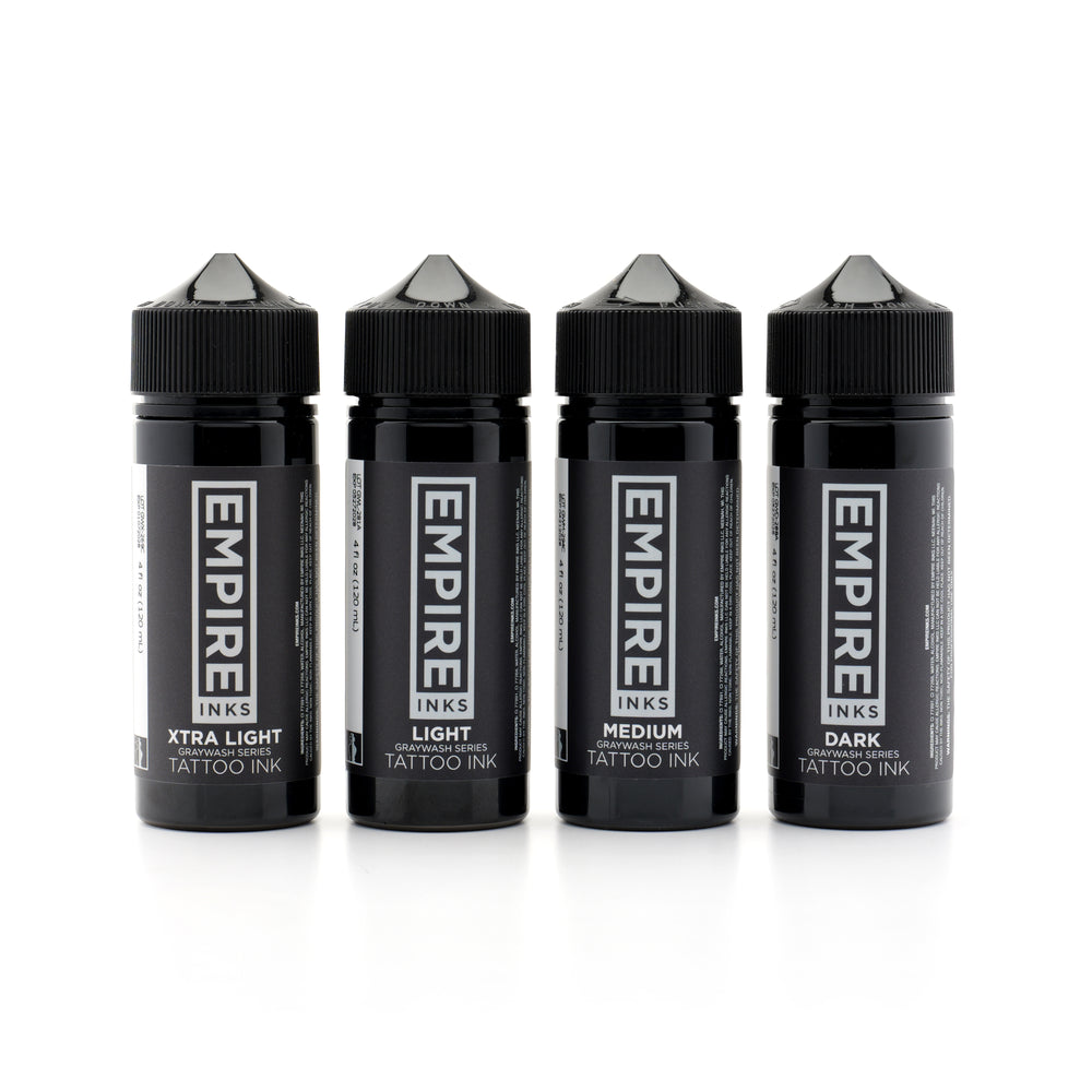 Empire Ink Graywash Series Full Set 2oz & 4oz Tattoo Ink, Eikon Device, Canada's Tattoo Supply Store