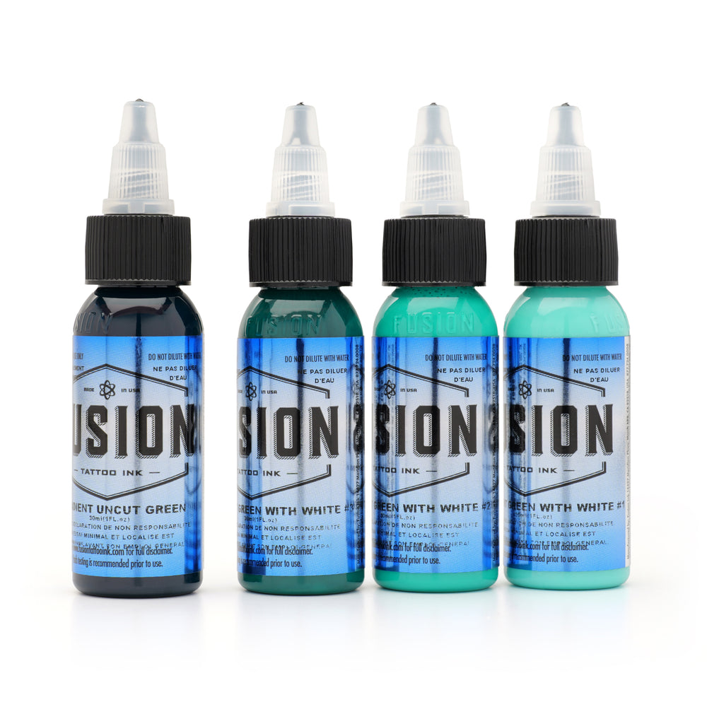 FUSION INK _ Gradient System - GREEN W WHT SET
