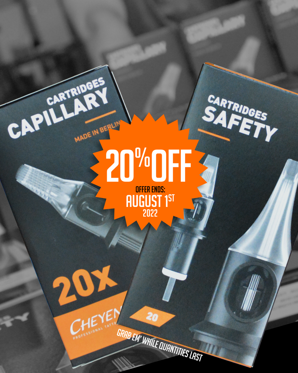 SAVE 20% on Cheyenne® Safety & Capillary Cartridges Until August 1, 2022.