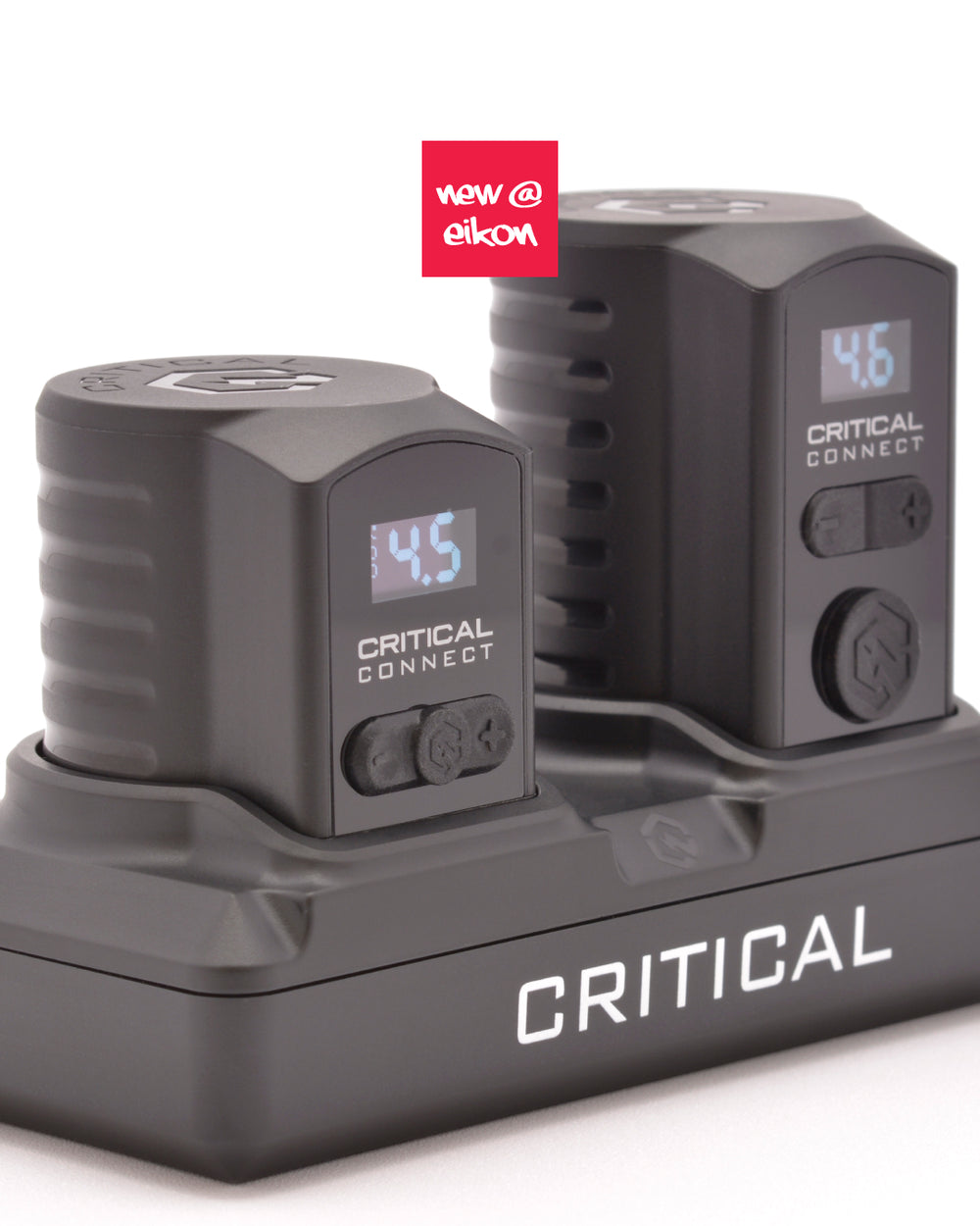 The Power of Choice: Critical Connect™ Universal Battery Packs are available in two sizes and two connection types. Try one on.