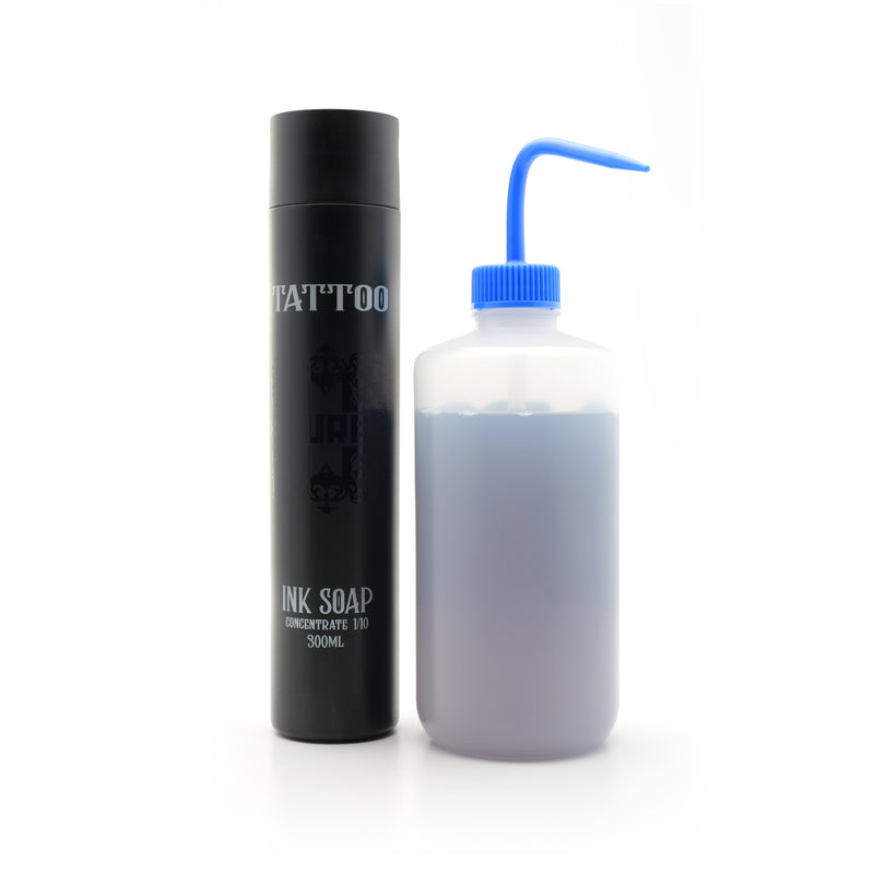 CURE Tattoo Ink Soap is made in Canada - Eikon Tattoo Supplies with wash bottle