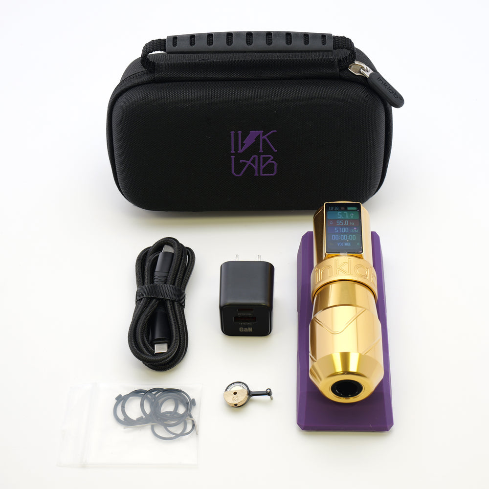 INKLAB T7 AS Tattoo Pen Black Gold Grey, Eikon Device, Canada's Tattoo Supply Store