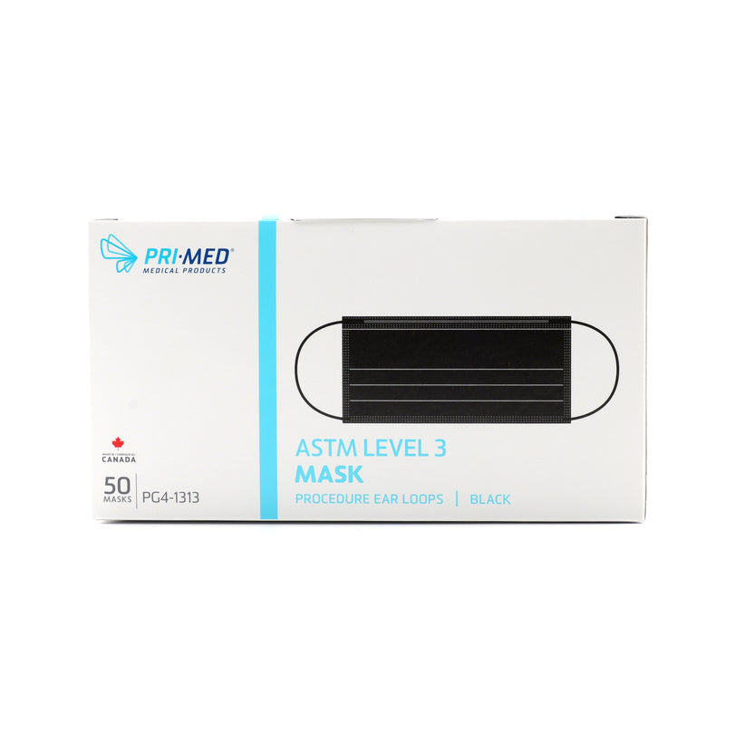 PriMED ASTM Level 3 Black Procedure Face Mask – Eikon Tattoo Supply
