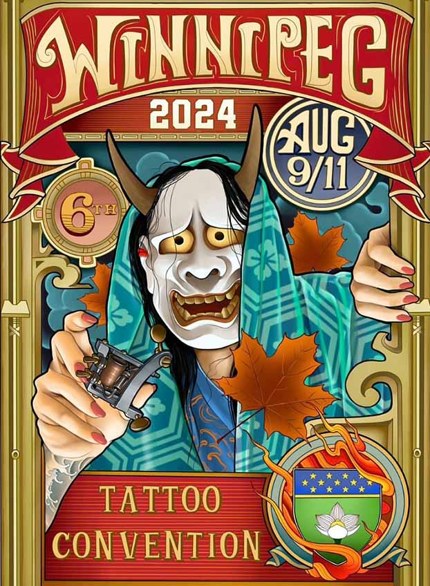 Winnipeg 2024 6th Annual Tattoo Convention poster, August 9-11