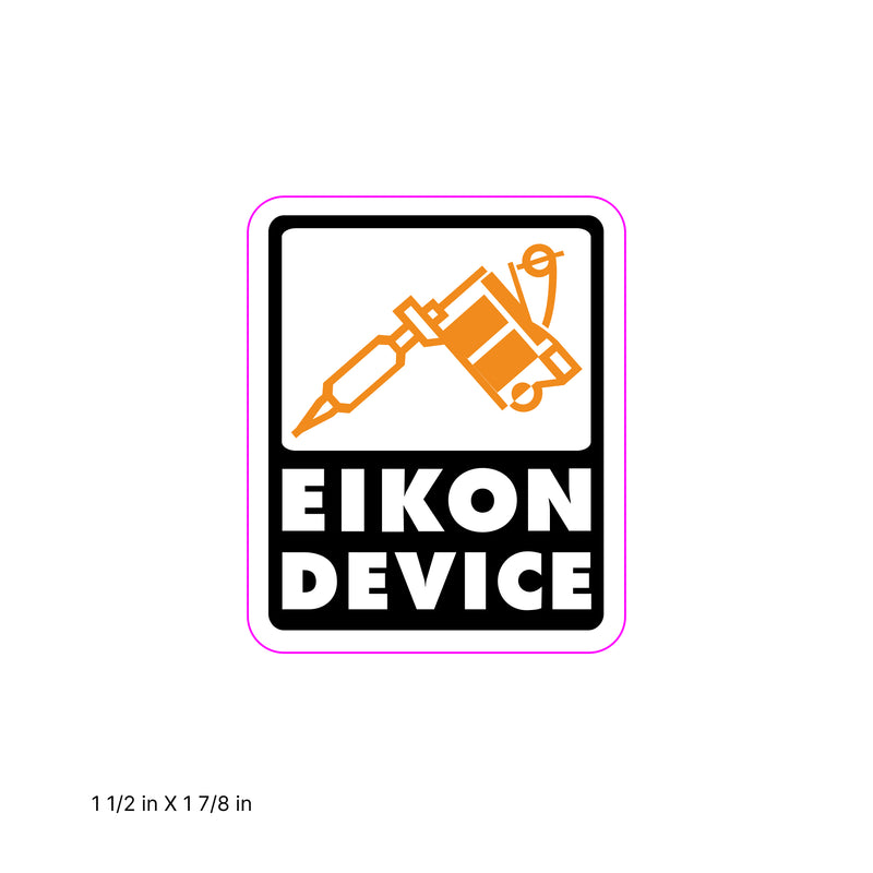 EIKON Machine Logo Orange Sticker Tattoo Supplies