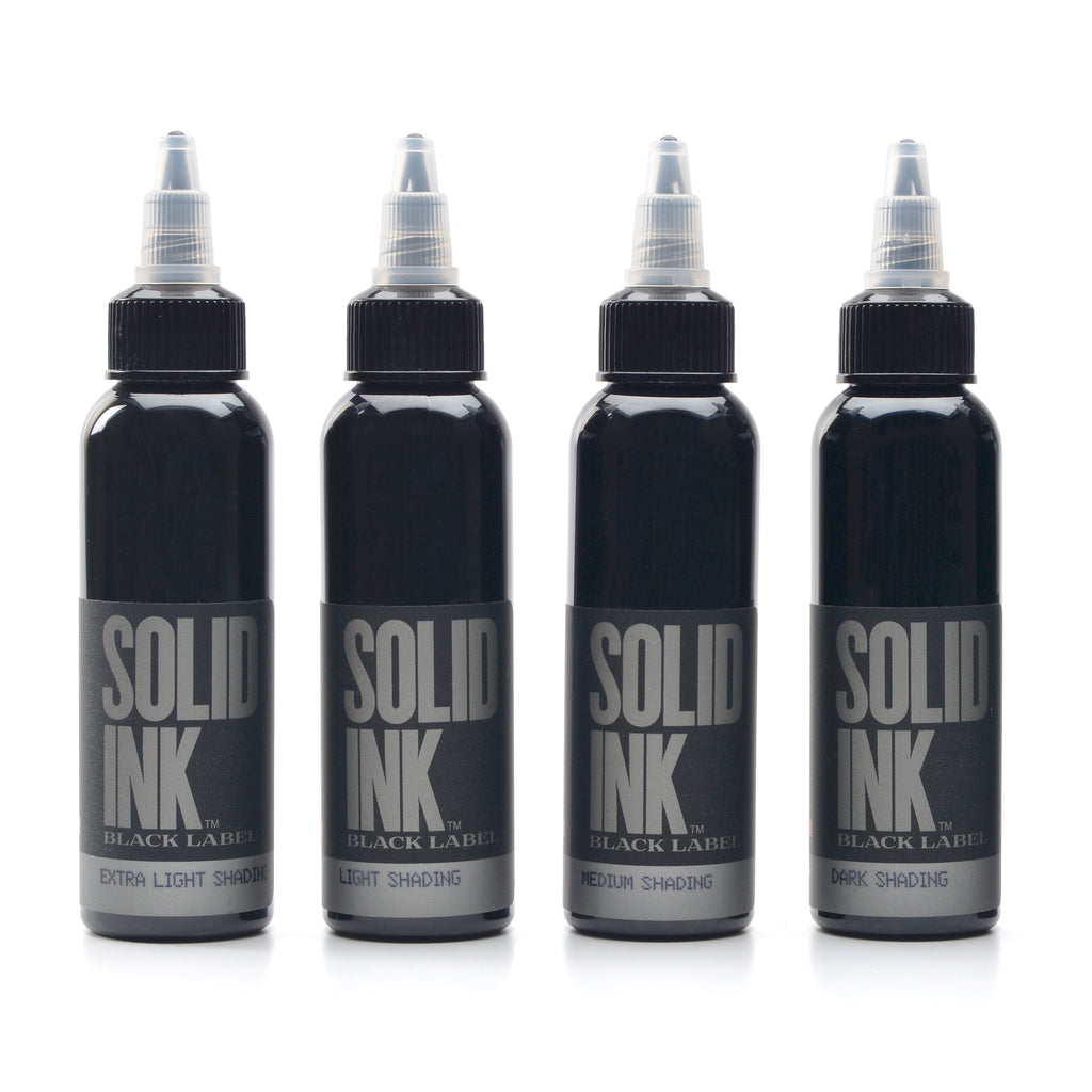 Solid Ink - Black Label Grey Wash Set | Professional Tattoo Ink